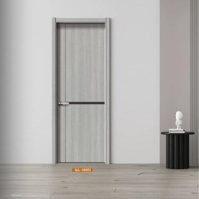 China Waterproof Factory high-quality modern design solid wood door room door carbon crystal door for sale