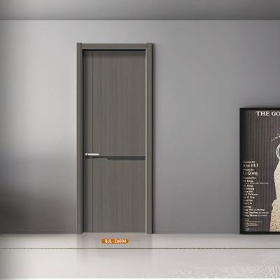 China Waterproof Factory Perfect Quality Modern Design Dark Grey Solid Wood Door Room Door Carbon Crystal Door for sale