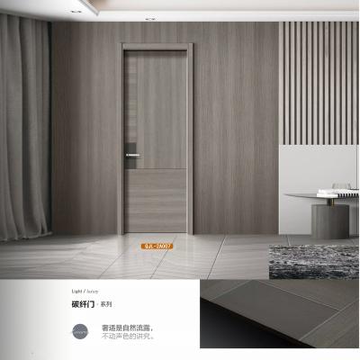 China Waterproof Factory Perfect Quality Modern Design Sound proof Solid Wood Door Carbon Crystal Door for sale