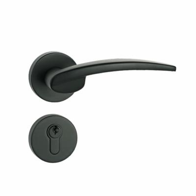 China Modern Mute Lock for Door Wooden Handles Bath Knob Lock Bedroom Door Handle with Lock for sale