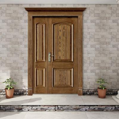 China Waterproof Wood framed oak solid wooden interior doors house room   doors for sale