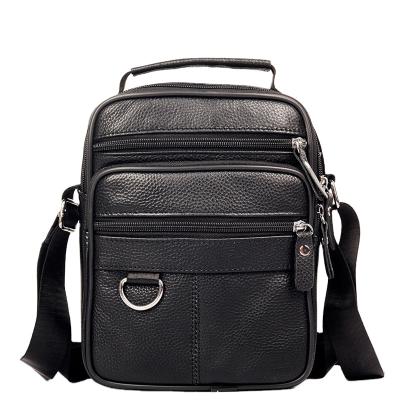 China Casual Leather Messenger Bag Outdoor Men's Business Cowhide Shoulder Daily Use Bag New Simple Portable Small Backpack Men for sale