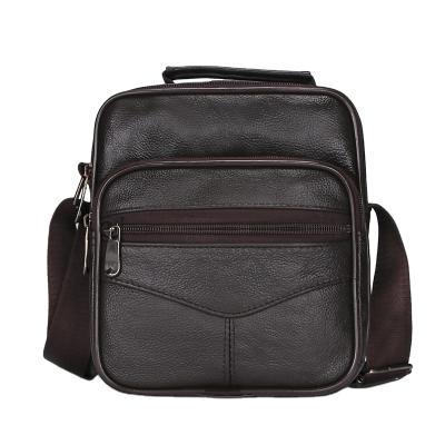 China Daily Use 2021 New Cowhide Men's Bag Portable Universal Universal Single Shoulder Bag Vertical Business Square Messenger Bag for sale