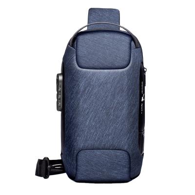 China New Waterproof Men's Canvas Casual Messenger Bag Shoulder Bag Usb Sports Chest Bag Filling Tide for sale