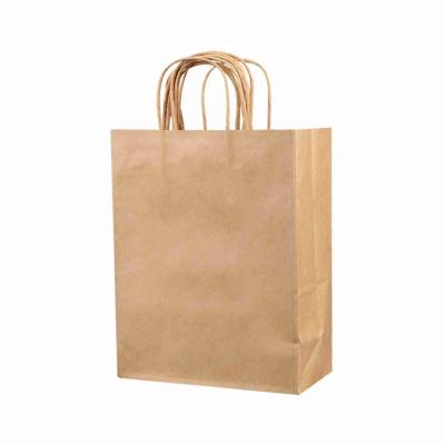 China Biodegradable Takeaway Grocery Paper Craft Bags With Handles for sale