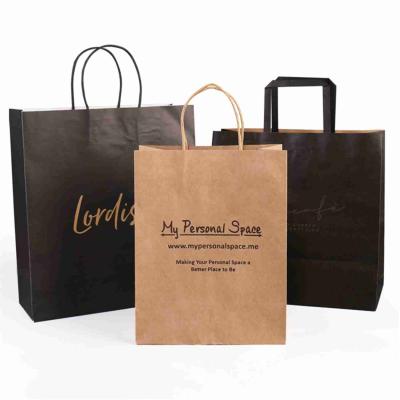 China ODM Recyclable Shopping Brown Kraft Bags Bulk With Twisted Handle for sale