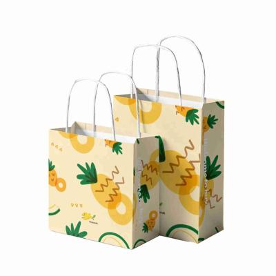 China Pineapple Printing Paper Craft Kraft Bags Bulk Tote for sale