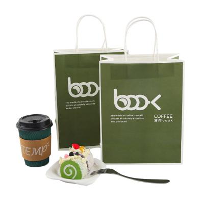 China BSCI Custom Logo Takeaway Paper Bags For Baking Milk Tea Coffee Packaging for sale