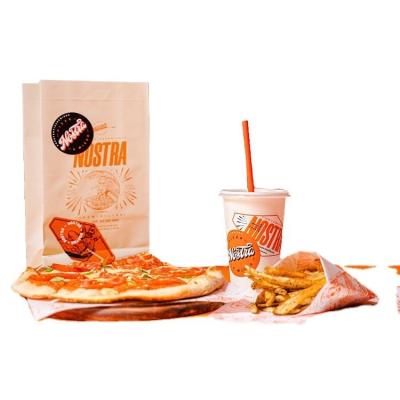 China 150g Greaseproof Fast Food Pizza Kraft Paper Food Bags Packaging for sale