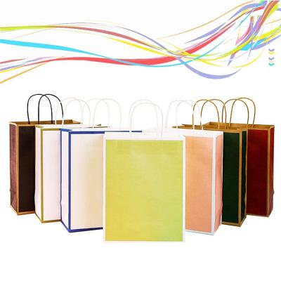 China Brown Offset Printing Kraft Paper Bags For Shopping And Food for sale