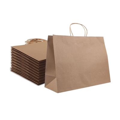 China Biodegradable Brown Fast Food Packaging Kraft Paper Bag Eco Friendly for sale