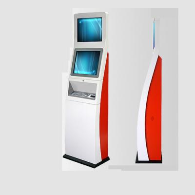 China Restaurant/Hotel/Lobby/Supermarket/Store/Exihibition Cheap Banking Dual Screen Payment Information Free Standing Kiosk...etc. with metal keyboard for sale