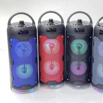 China Portable Outdoor Speaker Wireless Karaoke Box Party LED RGB Disco Light Boombox Speaker for sale