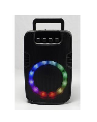 China Outdoor Lightweight LED Flashing Light RGB LED Karaoke Bass DJ Party Box Wireless Speaker 4 Inch Outdoor Radio Player for sale