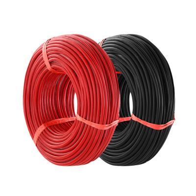 China Photovoltaic panel PV Cable Red Black 4mm2 6mm2 10mm2 16mm2  Tinned Copper Photovoltaic DC Solar Cable for sale