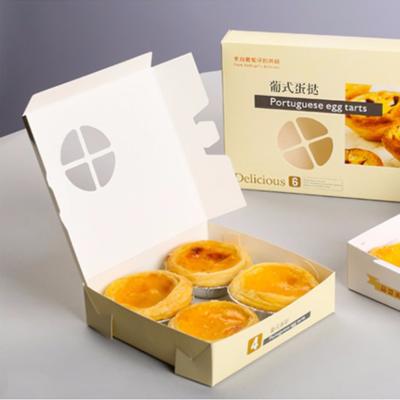 China Disposable Food Grade Wholesale Egg Cookie Tart Boxes Carton Packing Cutters Cardboard for sale