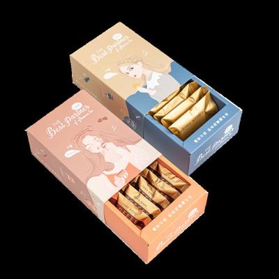 China Disposable Cookie Packaging Carton Custom Cheap Retail Pastry Cardboard Creative Pie Food Cookies Packaging Box Cardboard for sale