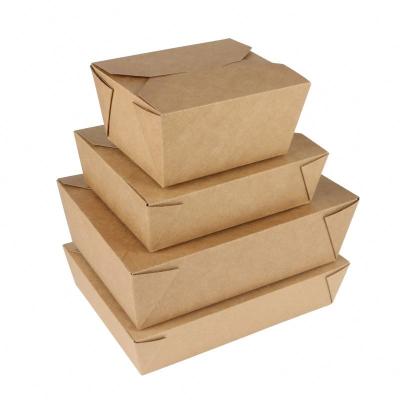 China China Goog Disposable Luxury Quality Food Grade Kraft Paper Lunch Box Safe Disposable Packing Boxes for sale