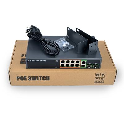 China POE 8 Port 1000M Gigabit PoE Switch Network Switch with 2TP/SFP Gigabit Optical Combo Uplink SDAPO PSE1008GSR for sale