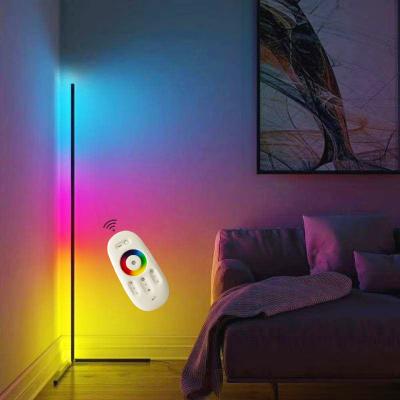 China Modern Nordic Remote Adjustable Colorful Color Changing Dimmable Floor Standing Light RGB Minimal Vertical Corner Led Floor Lamp for sale