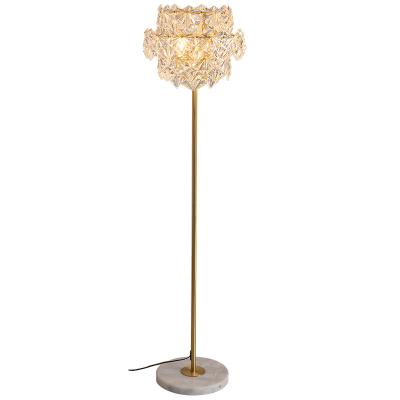 China EUROPEAN Hot Selling Product Metal Glass Flower Shape Material Floor Lamp for sale