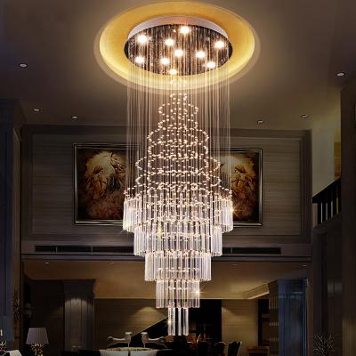 China Large Modern European-style Hotel Hanging Chandelier Elegant Wedding Ceiling Led Stairs Modern Crystal Chandelier Luxury for sale