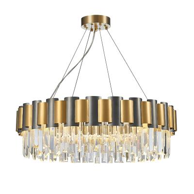 China Large Contemporary Luxury Elegant Led Hanging Crystal Pendant Chandelier Hotel Lobby Restaurant Chandelier Lighting for sale