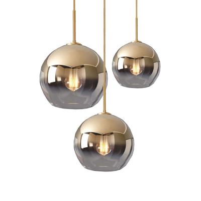 China Contemporary Hot Sale Gradient Ramp Pendant Lights Home Hotel Decor Chandelier Led Ball Light Pendant for sale