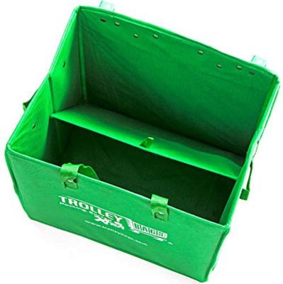 China Eco Friendly Reusable Foldable RPET Trolley Cart Bags Supermarket Folded Grocery Bag With Cardboard for sale