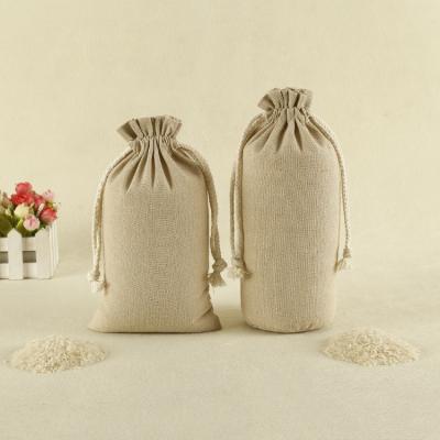 China Wine Bag Customized Environmental Hemp Bag Grain Packing Storage Printed Drawstring Bag for sale