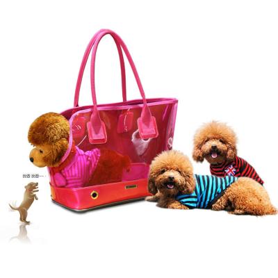 China Transparent Breathable Handbag Dog Travel Tote Bag for sale