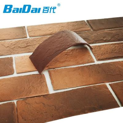 China Modern New Type Flexible Heat Resistant Exterior Lightweight Clay Brick Tile Slides Wall Interior for sale