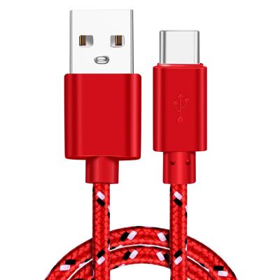 China Universal Type C Cable USB Nylon Braided 1M 2M 3M Data Sync Fast Charging USB C Cable For Samsung S9 S10 Xiaomi mi8 Huawei P30 Type-C for sale