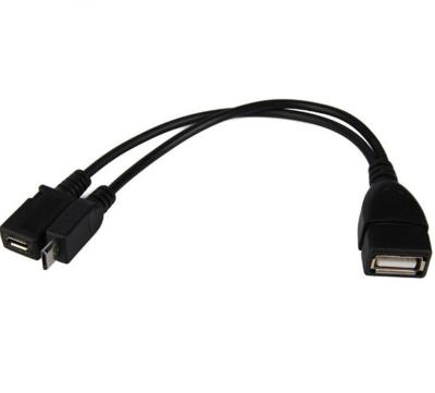 China Video Game Player 2 In 1 OTG USB Host Power Y Splitter Micro USB Adapter To Micro 5 Pin Male Female Cable 20cm for sale