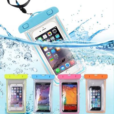 China Waterproof Luminous Mobile Phone Waterproof Bag For Swimming Phone Pouch Outdoor Drift Touchable Fluorescent Waterproof Bag For Pool for sale