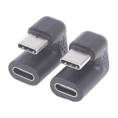 China 180 Right Angle Type USB 3.1 Right Angle 180 Degree C Male To USB-C Female Charging Cable Adapter 2021 Data Converter Elbow for sale