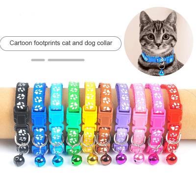 China 1Pc Viable Colorful Cute Collar Adjustable Cat Collar Pet Supplies Footprint Buckle Personalized Kitten Collar Small Dog Accessory for sale