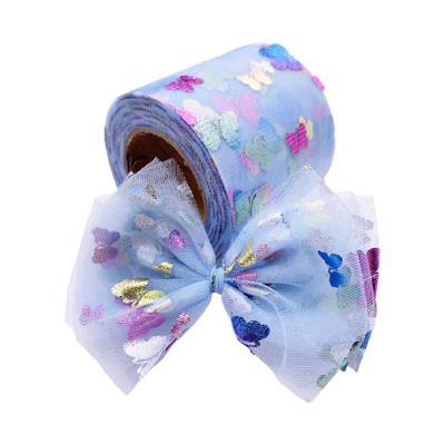 China Handmade Rose Bow Fabric Hair Accessory Ribbon Flowers Viable Baby Rolled Rosettes Flower for sale