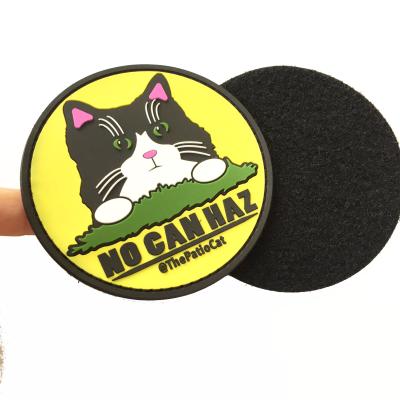 China High Quality Cheap Cloth Custom Around PVC Rubber Soft Patch Silicone 3D Leather Badge Label For Cloth for sale