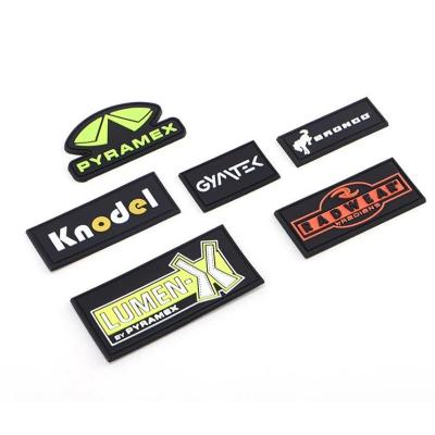 China Fabric Customized PVC 3D Logo Silicone Tags Rubber Label Embossed Patch For Sewing PVC Logo Apparel Rubber Patches for sale