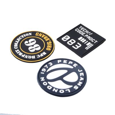 China Sustainable Personalized Rubber No Min Apparel Logo Custom 3D Soft PVC Rubber Patches for sale