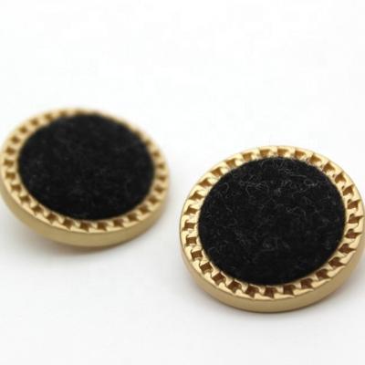 China Custom Retro Viable Floral Wrapped Fabric Metal Covered Metal Buttons For Clothes for sale