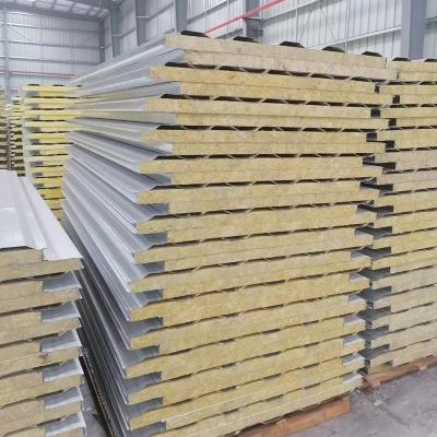 China Easy Installation Rock Wool Sandwich Panel Insulated Color Steel Glass Wool Outdoor Container Roof Panels EPS Sandwich Panel for sale