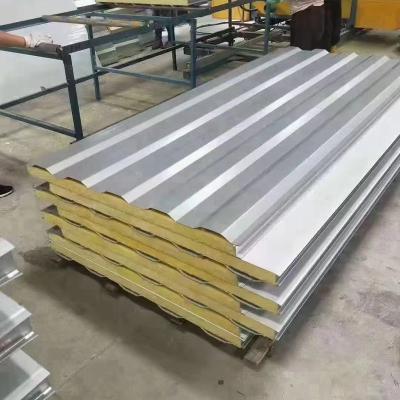 China Easy Installation Container Roof Panels Glass Wool Rock Wool Sandwich Insulated Exterior Wall Panel Color Steel EPS Sandwich Panel for sale