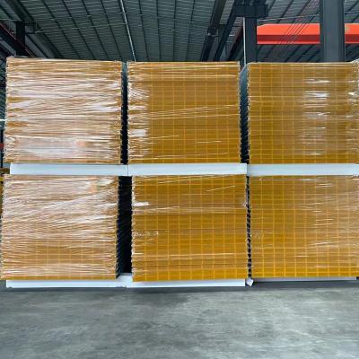 China Easy Installation Fireproof Sandwich Panels Heat Cleanroom System Magnesium Oxysulfide Partition Panel Wall Panels Sandwich Panel Roof for sale