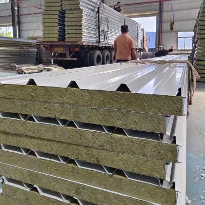 China China Factory Installation Easy Heat Preservation Rock Wool Insulation Sandwich Panel Wall And Roof Panel Soundproof Sheet for sale