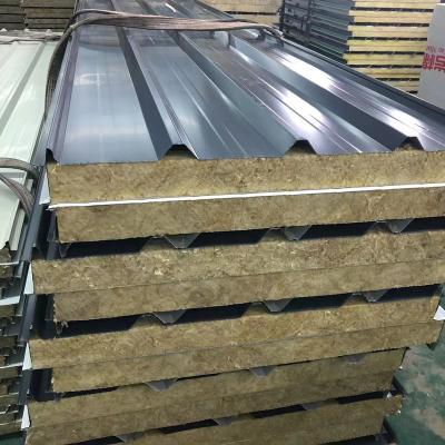 China Warehouse Color Container Easy Installation Roof Tile Sandwich Panel Roof Sheet Steel Fireproof Insulated Corrugated Roof for sale