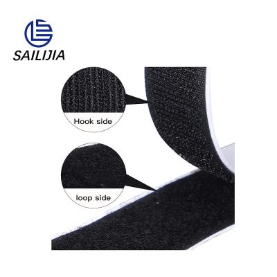 China Sailijia factory viable hot sale black molded nylon cable management hook and loop fastener tape with low price for sale