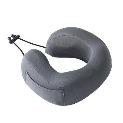 China Custom Anti-Static Support Shape Memory Foam U Shape Memory Neck Pillow Travel Airplane Camping Pillow for sale