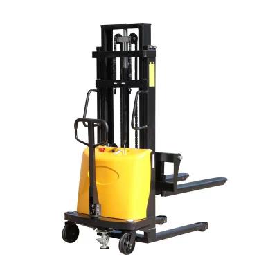 China Hotels Hand Operated Semi Automatic Battery Lifter Automatic Stacker for sale